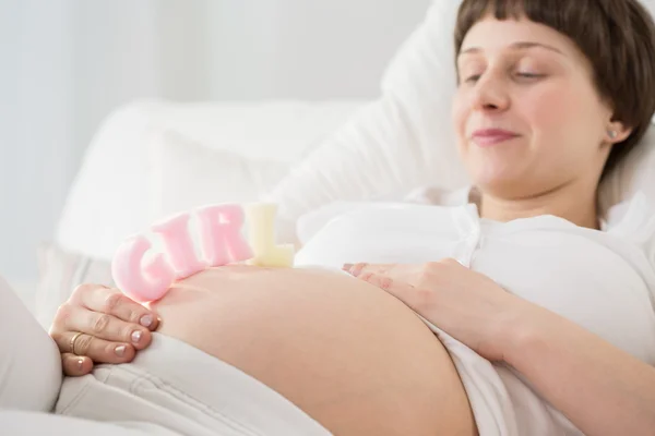 Pregnant with girl — Stock Photo, Image