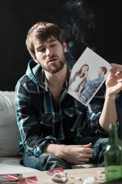 Depressed junkie man — Stock Photo, Image