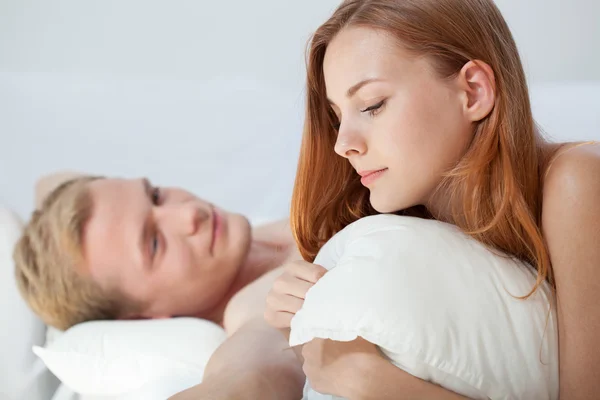 Morning in bed — Stock Photo, Image