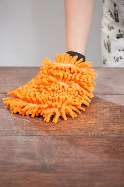 Glove with dishrag — Stock Photo, Image