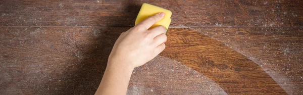 Soiled wooden parquet — Stock Photo, Image