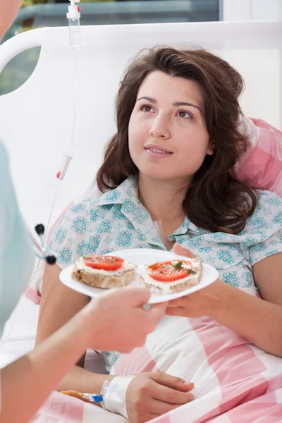 Time for breakfast for a young girl — Stock Photo, Image