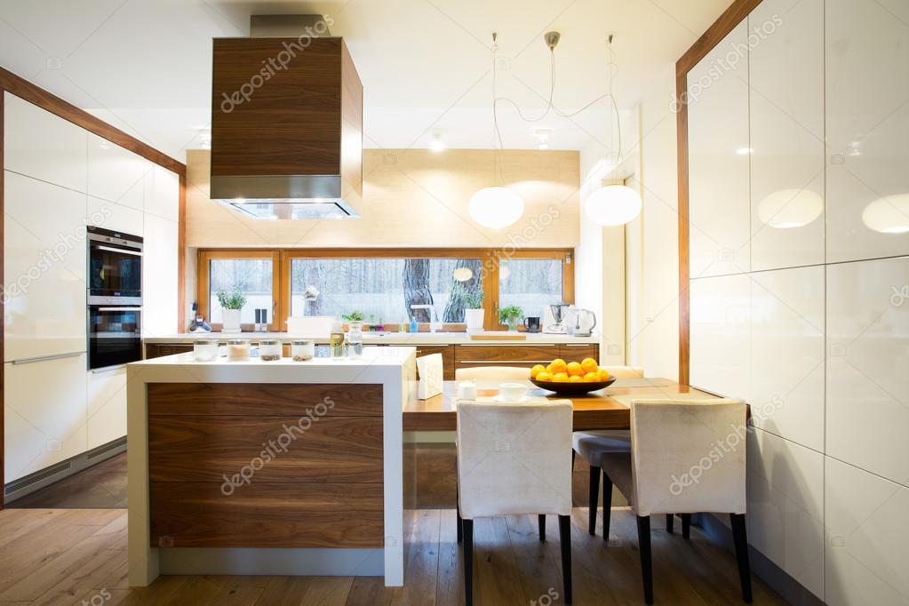 Kitchen connected with dining room