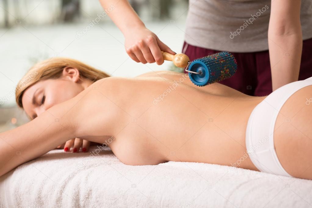 Woman having massage done
