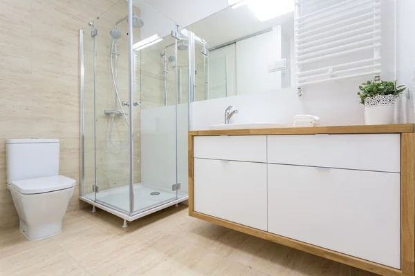 Интерьер ванной комнаты в традиционном дизайне — стоковое фото