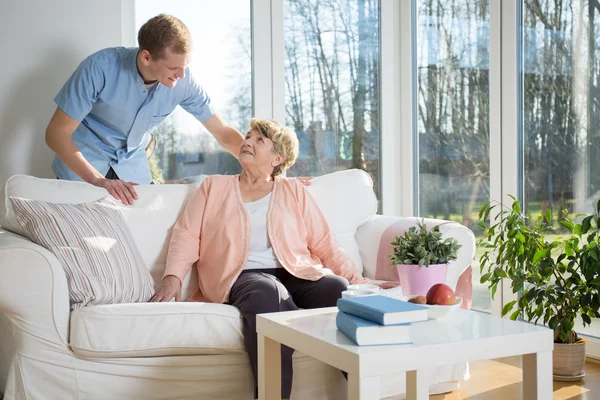 Male nurse caring about patient — Stock Photo, Image