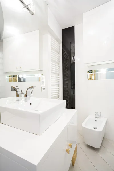 内政部的白色的浴室 — 图库照片