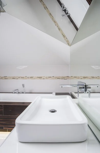 Interior of bathroom in the attic — Stock Photo, Image