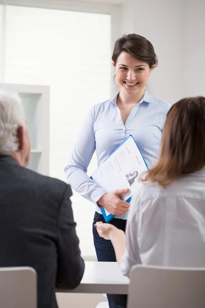Positive woman applying for a job — Stock Photo, Image