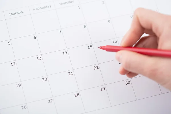 Month planning in the calendar — Stock Photo, Image