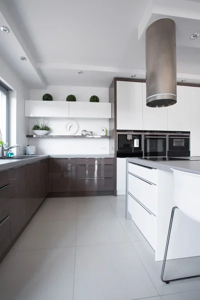 Wooden cupboards in modern kitchen — Stock Photo, Image