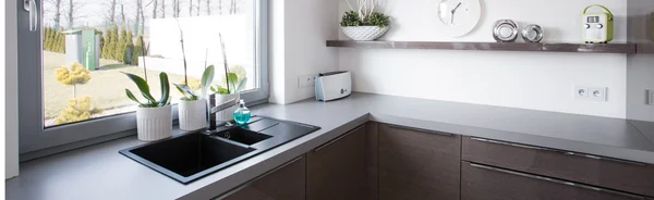 Close-up of window in kitchen — Stock Photo, Image