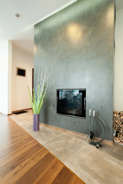 Fireplace in a modern house — Stock Photo, Image