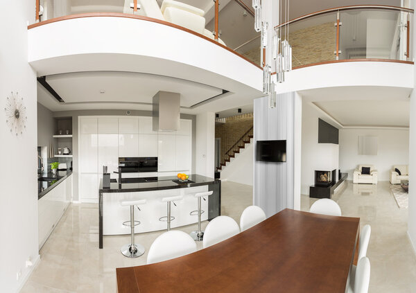 Spacious detached house interior