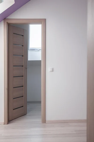 Beige wooden bedroom door — Stock Photo, Image