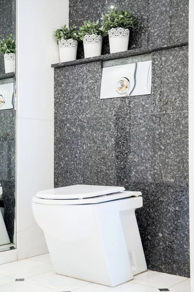 Vaso sanitário em banheiro de mármore — Fotografia de Stock