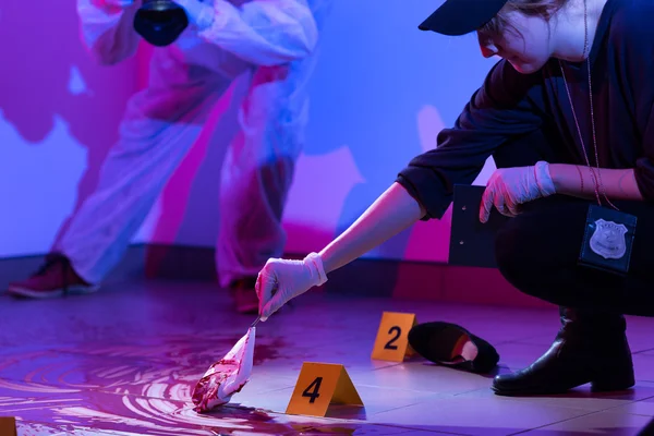 Working on a murder scene — Stock Photo, Image