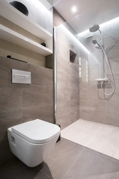 Beige interior toilet — Stok Foto