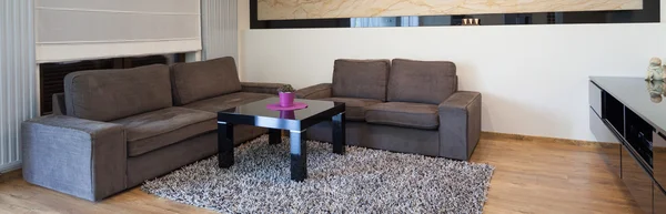 Navržené moderní obývací pokoj — Stock fotografie