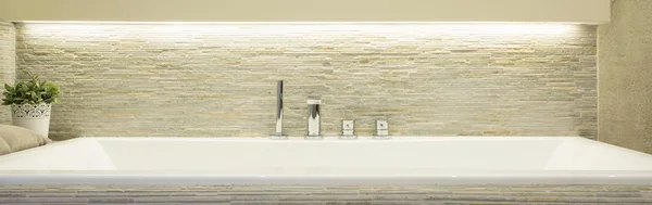 Porcelánové koupel v luxusní koupelně — Stock fotografie