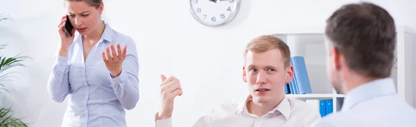 Busy nervous businesswoman — Stock Photo, Image