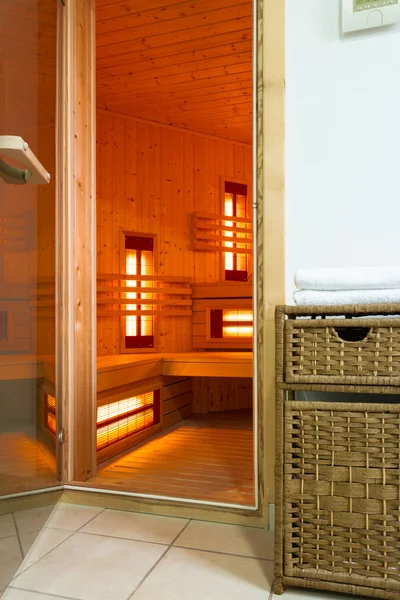 Modern sauna in a luxury apartment — Stock Photo, Image