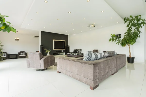 Moderne interieur enorme herenhuis — Stockfoto