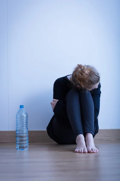 Desespero anorexic menina — Fotografia de Stock