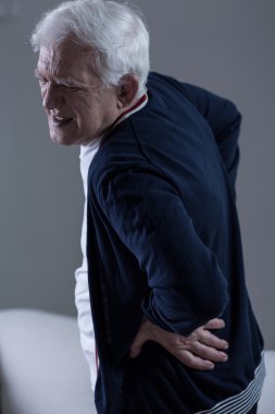 Old man backpain clipart