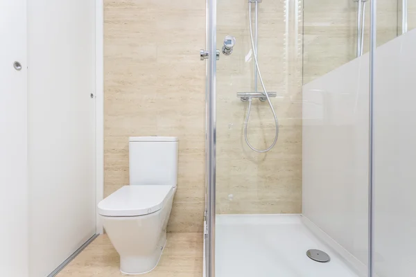 Glass shower in bathroom — Stock Photo, Image