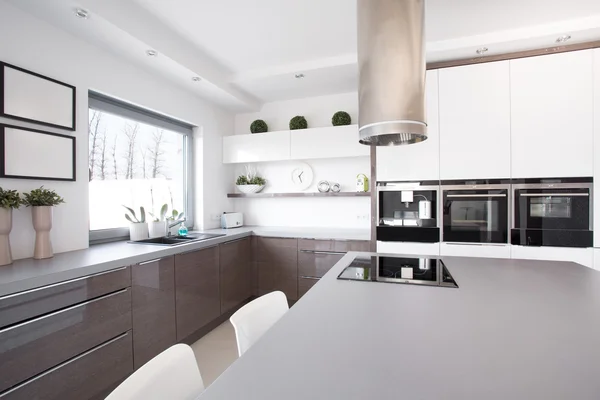 大きな調理スペースとキッチン — ストック写真