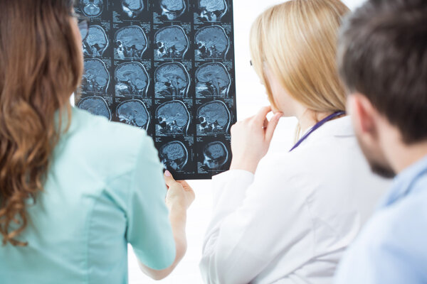 Discussing an MRI discussing