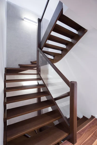 Spiral wooden stairs — Stock Photo, Image