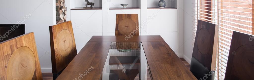 Hardwood dining table