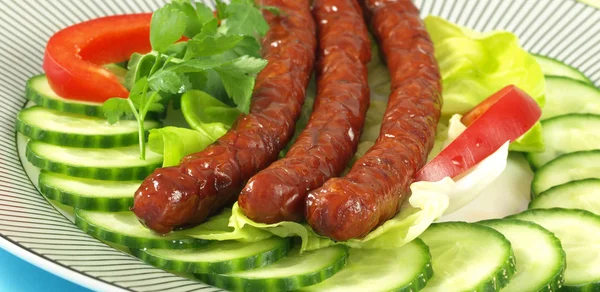 Plate with grilled food — Stock Photo, Image