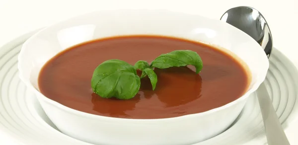 Zupa pomidorowa w misce — Zdjęcie stockowe
