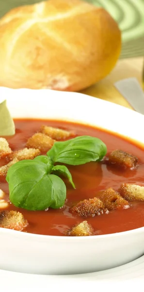 Sopa de tomate deliciosa — Fotografia de Stock