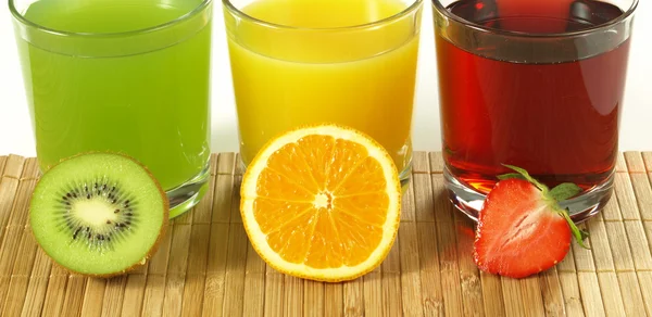 Fresh colorful fruit drinks — Stock Photo, Image