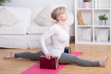 Stretching woman and splits clipart