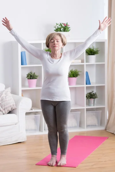 Woman Taking deep breath — Stock Photo, Image