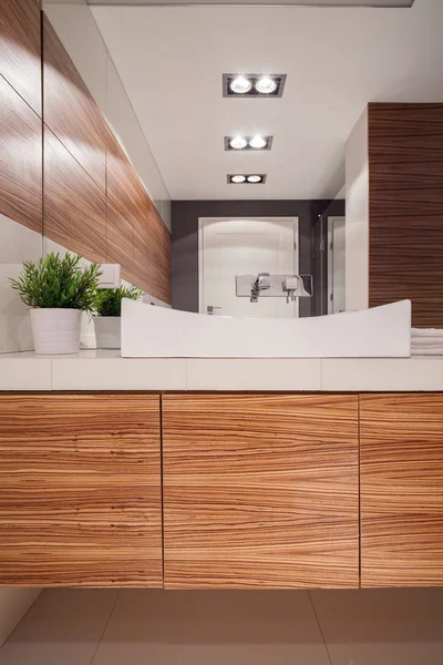 Wooden style bathroom — Stock Photo, Image