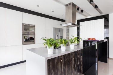 Beyaz mutfak ünitesi