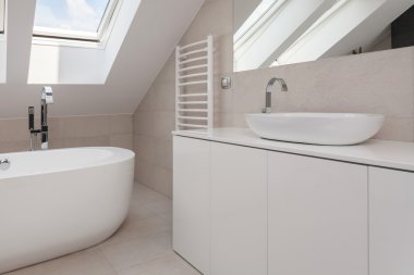 Bej ve beyaz banyo iç