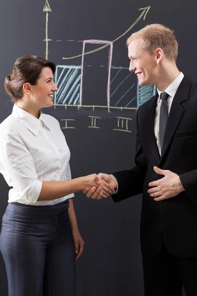 Gefeliciteerd na succesvolle presentatie — Stockfoto