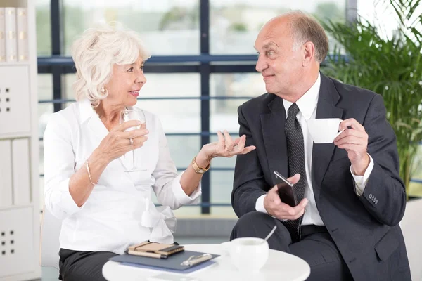 Oudere zakelijke partners bespreken — Stockfoto