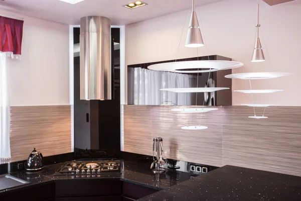 Brown worktop in luxury kitchen — Stock Photo, Image