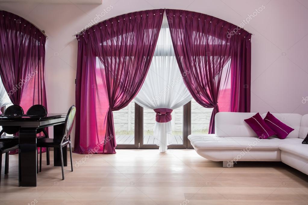 Rose gordijnen in moderne interieur — Stockfoto © photographee.eu ... Rose gordijnen in moderne interieur — Stockfoto © photographee.eu ...