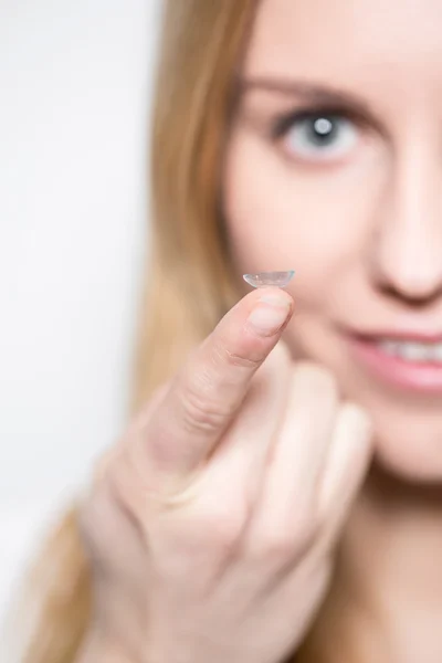 Close-up of contact lens — Stock Photo, Image