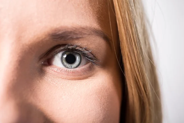 Eye with gray iris — Stock Photo, Image