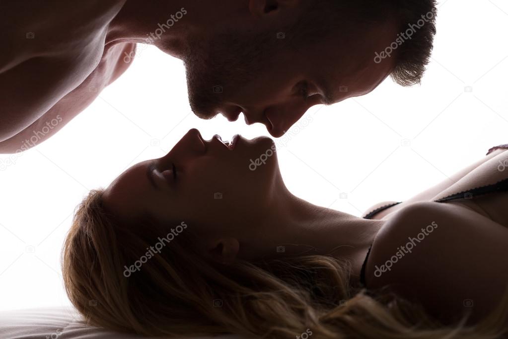 Couple and reverse kiss